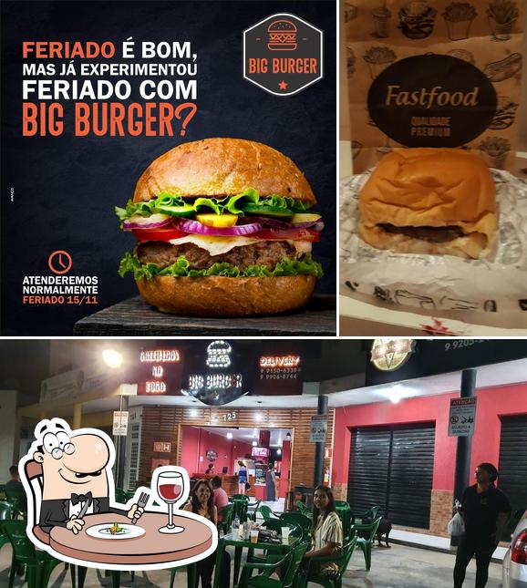 Entre diferentes coisas, comida e interior podem ser encontrados a Big Burger Hamburgueria