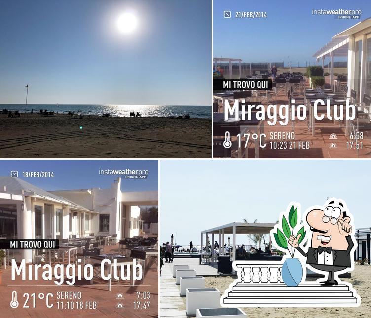 Puoi goderti l'aria fresca da seduto all'esterno di Stabilimento Balneare Miraggio Club