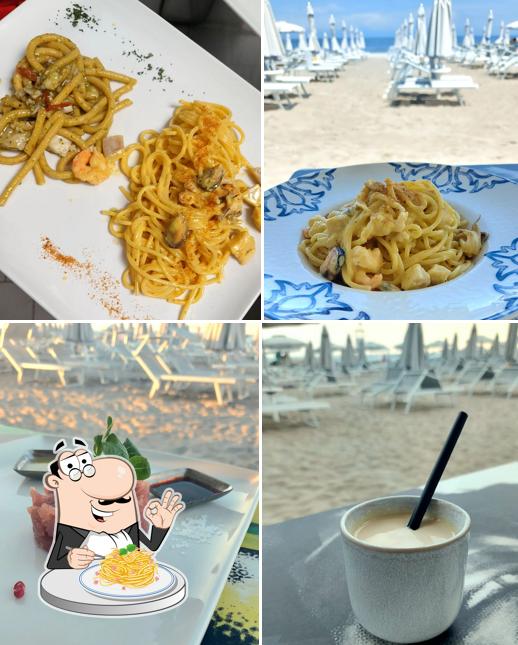 Spaghetti alla carbonara al Bianco Beach Misano