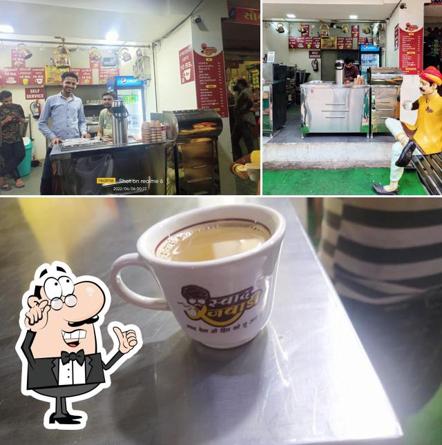 Among various things one can find interior and beverage at Swad rajwadi chai