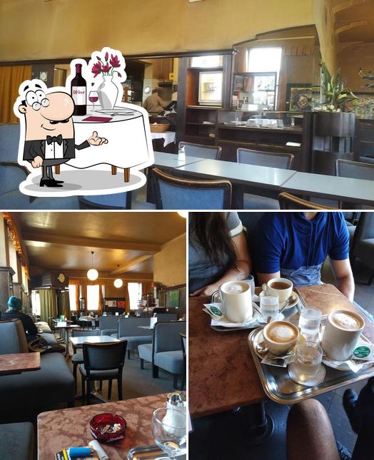 Mira las fotografías que muestran comedor y interior en Cafe Weidinger