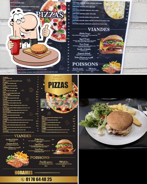 Commandez un hamburger à Montess Pizza