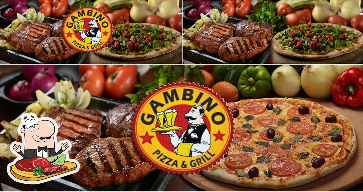 Prove pratos de carne no Gambino Pizza Grill