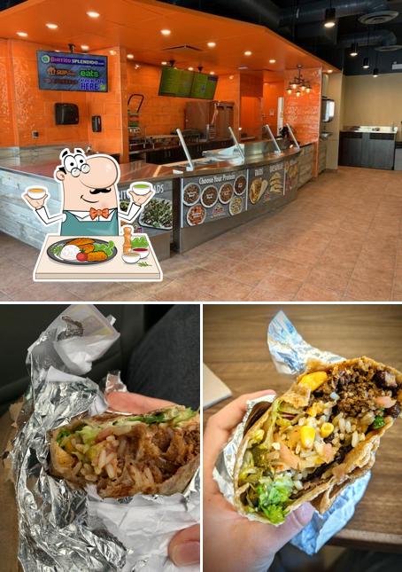 The image of food and interior at Burrito Splendido