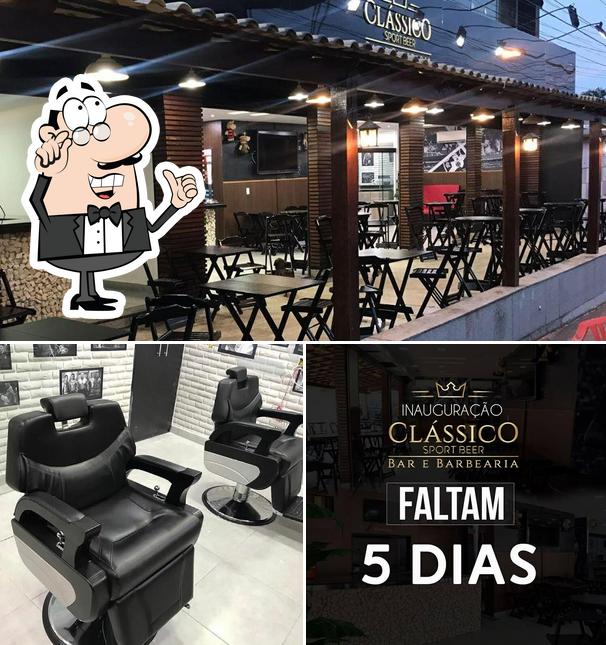 O interior do Clássico Sport Beer Bar & Barbearia