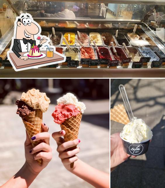 Sette Gelateria/Café/Apéro propose une sélection de desserts