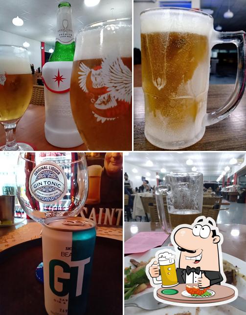 Arroba Churrascaria, Pizzaria e Choperia serve uma gama de cervejas