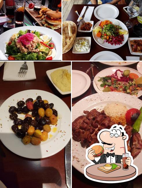 Try out a burger at Koz Turkish Barbecue and Mezze bar