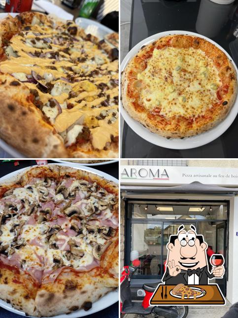 Prenez des pizzas à AROMA Pizza artisanale au Feu de Bois