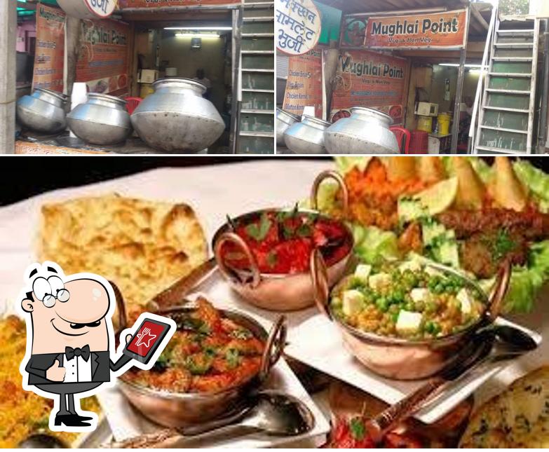 Check out the image depicting exterior and food at Mughlai Point