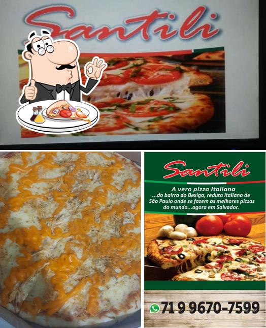 Escolha pizza no Santili Pizzaria Delivery