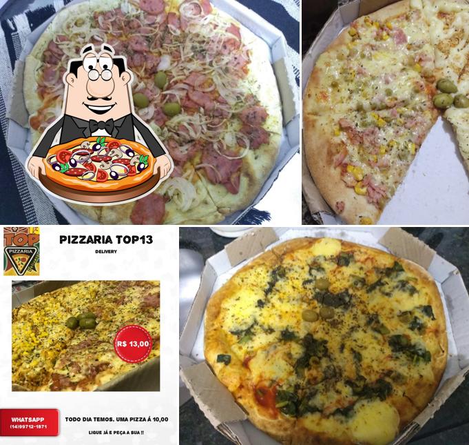 Peça diferentes tipos de pizza