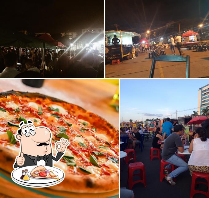 Escolha pizza no Food Trucks Park Sul