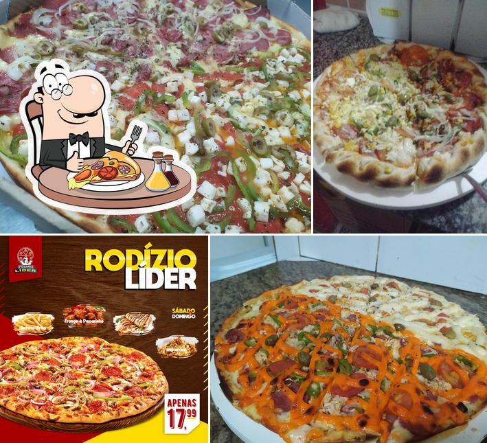 Escolha diferentes variedades de pizza