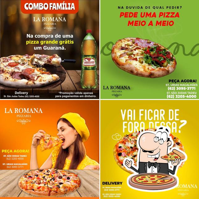 Escolha pizza no La Romana Pizzaria