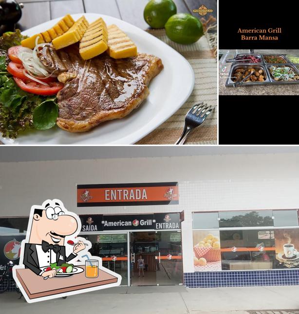 Esta é a ilustração apresentando comida e exterior a American Grill Barra Mansa