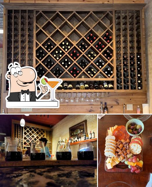 Check out the picture depicting drink and food at La Linea Wine Bar