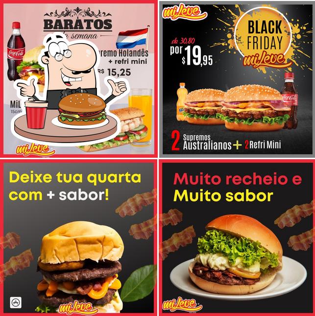 Experimente um hambúrguer no MiLeve FastFood