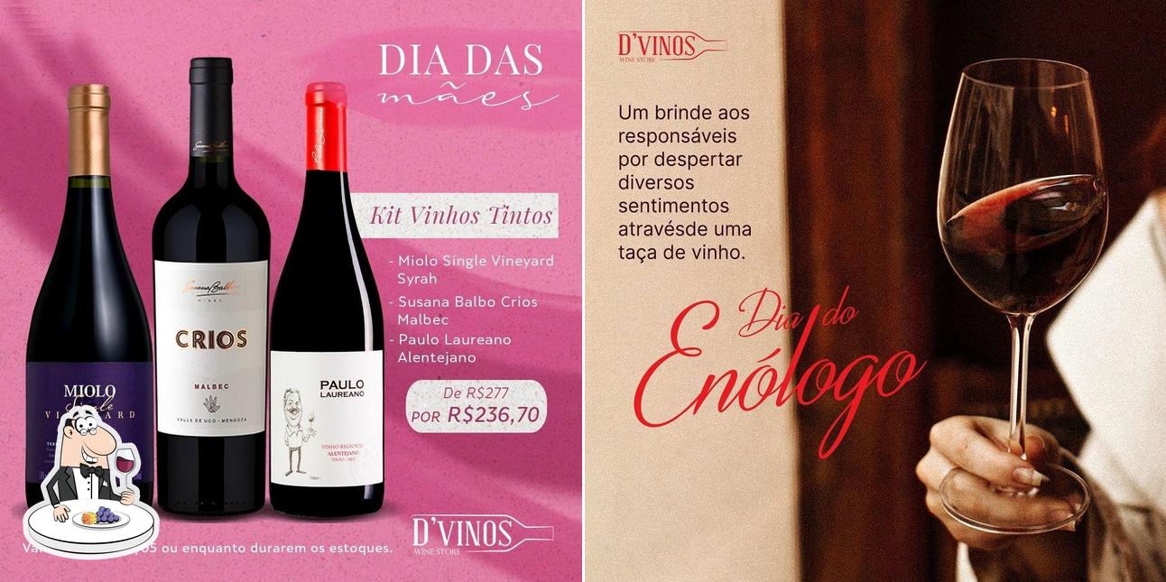 É agradável desfrutar uma taça de vinho no D'vinos Wine Store