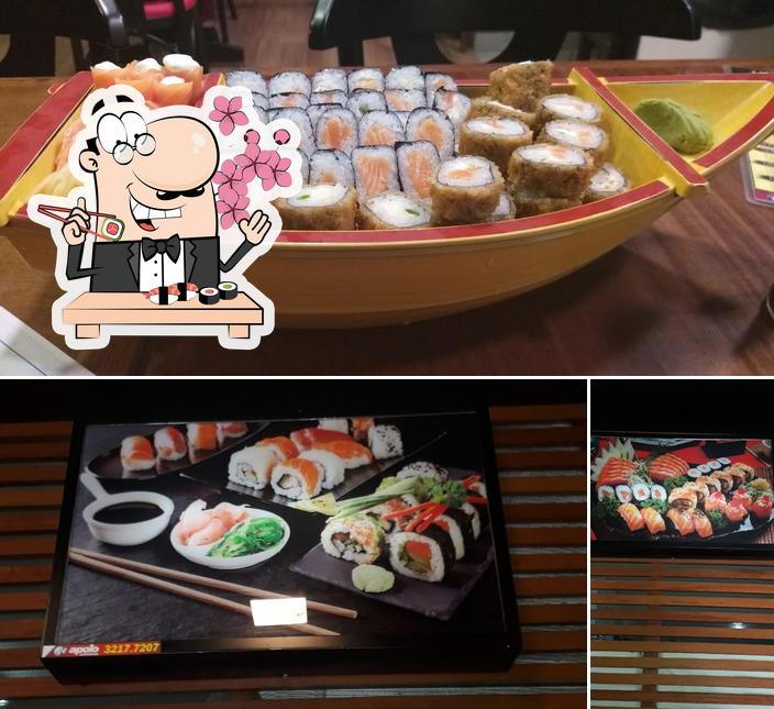 Peça diferentes opções de sushi