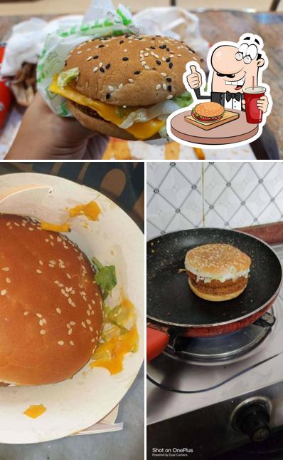 Try out a burger at McDonald's