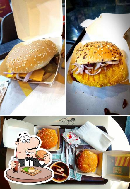 Order a burger at McDonald's