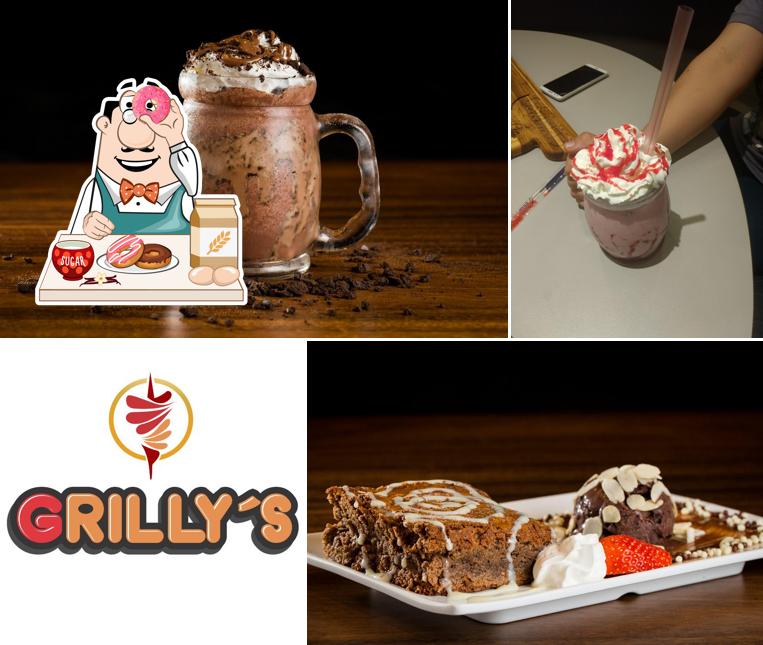 Grilly's Lanches Àrabe serve uma seleção de sobremesas