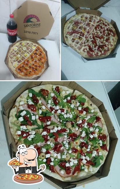 Escolha pizza no Santorine Pizzaria Delivery