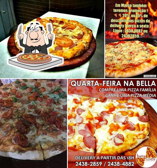 Escolha pizza no Pizzaria Bella Fornatta