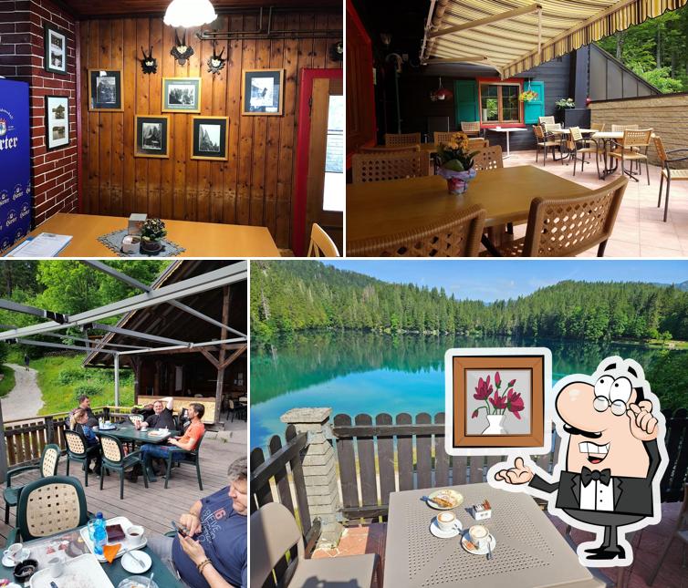 Gli interni di Capanna Edelweiss ristorante bar con camere