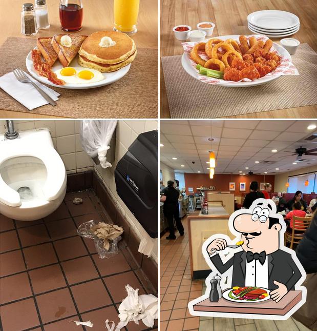The picture of food and interior at Denny's