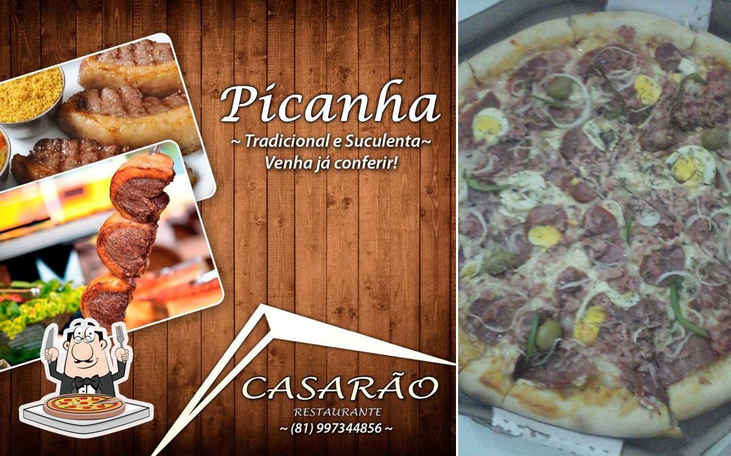 Consiga pizza no Casarão Restaurante