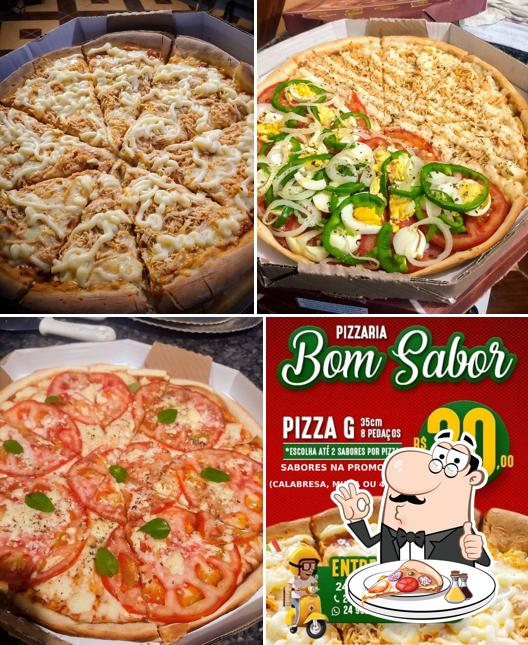 No Pizzaria Bom Sabor, você pode provar pizza