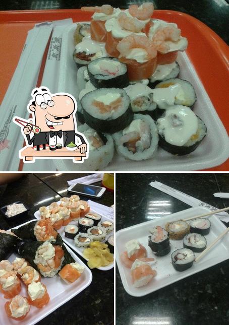 Rolos de sushi são disponibilizados no Super Lagoa Sushi