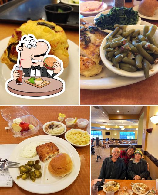 Try out a burger at Luby's