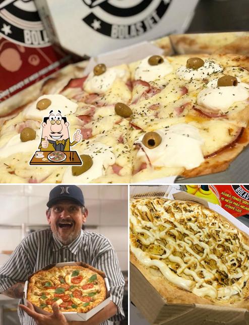 Escolha pizza no Pizzaria Bolas Jet Pizza