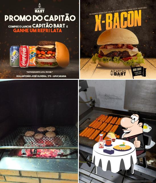 Consiga um hambúrguer no Capitão Bart burgers e hot dogs