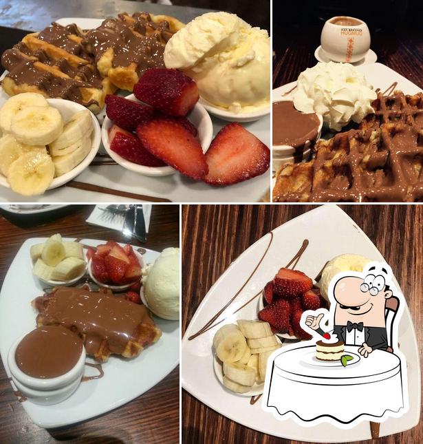 Max Brenner - Parramatta serves a number of desserts