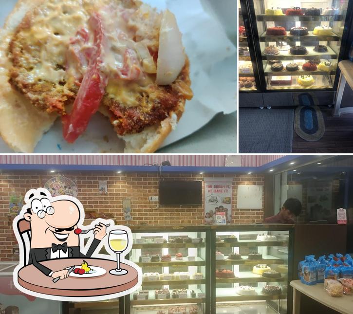 Among different things one can find food and exterior at Monginis cake shop, Gopalpur