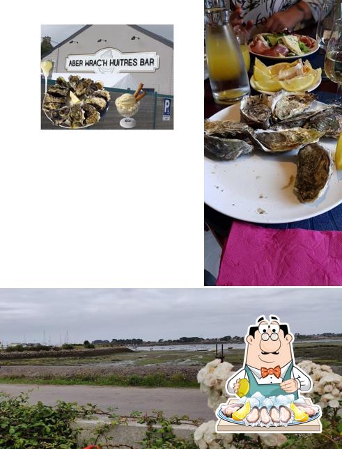 Oysters at ABER WRAC'H BAR HUITRES Finistere Bretagne