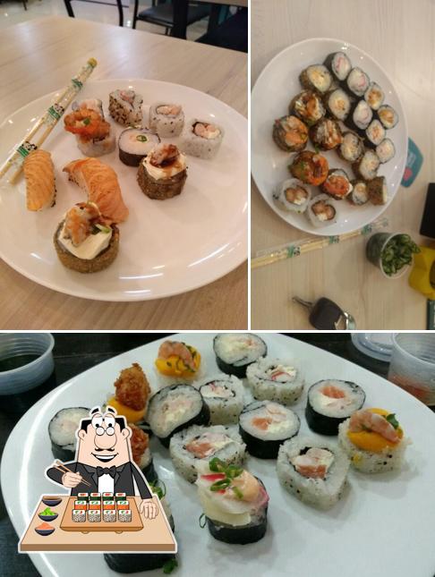 Peça diferentes opções de sushi