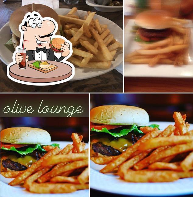 Try out a burger at Olive Lounge & Grill