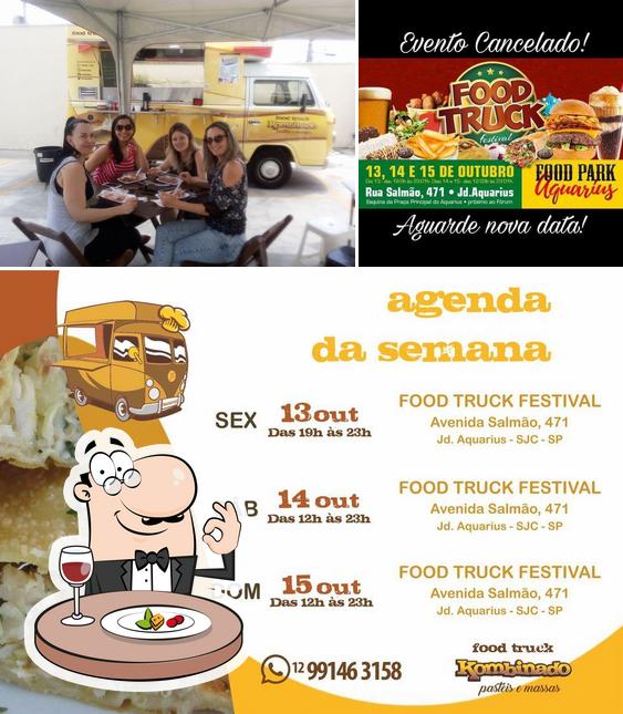 A ilustração do Kombinado Food Truck Pastéis e Massas’s comida e interior