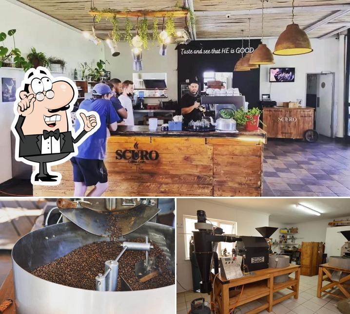 This is the picture displaying interior and food at Scuro Coffee Crafts