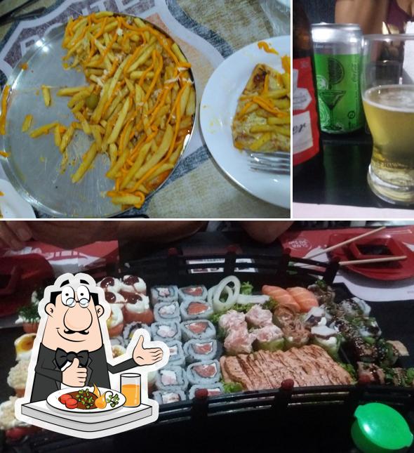 Confira a foto ilustrando comida e cerveja no Club Sushi