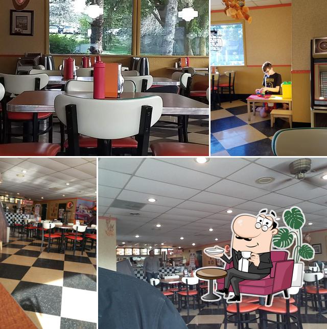 The interior of A&W Restaurant