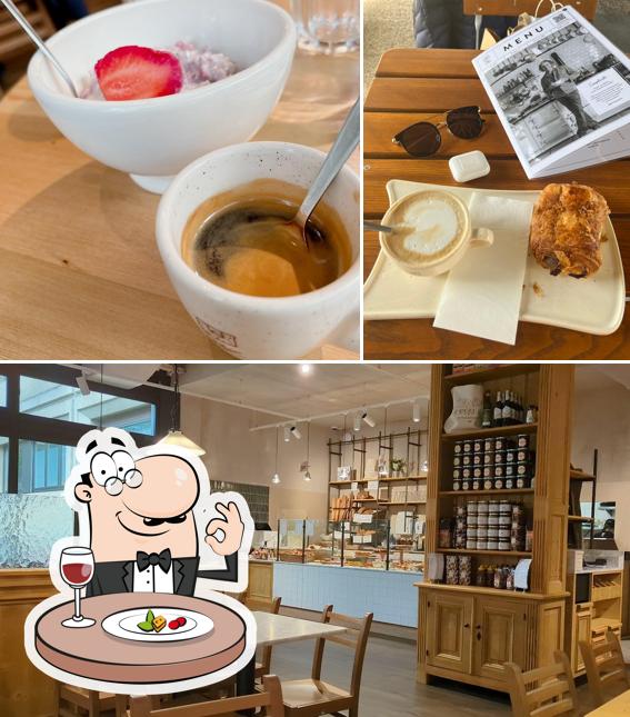 Tra le diverse cose da Le Pain Quotidien si possono trovare la cibo e interni