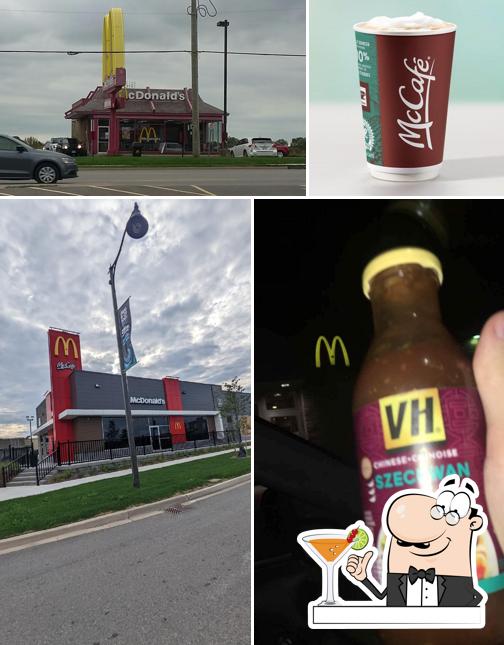 Jetez un coup d’oeil à l’image indiquant la boire et extérieur concernant McDonald's