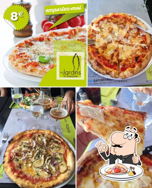 Prenez des pizzas à Les Jardins de Toscane