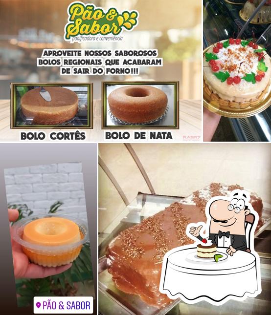 Pão & Sabor Padaria serve uma variedade de sobremesas